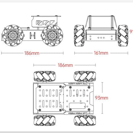 Hiwonder 4WD Smart Metal Mecanum Wheel Robot Car Chassis Kit with TT Motor DIY Robot Toys for Arduino STM32 STEM