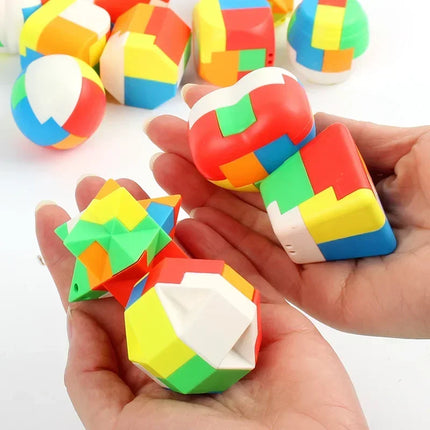 3D Puzzle Luban Lock Keychain - Magic Mini Cube Brain Teaser Game Intellectual Educational Toy For Kids Adult Antistress