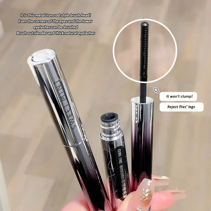 Metal Iron Mascara Silk Fiber Ultra-Fine Brush Black Brown Waterproof Lasting Curling Fast Dry Eyelash Extensions Eyes Makeup
