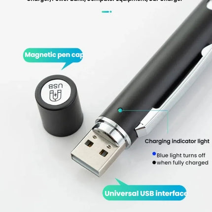 Rechargeable Medical Handy Pen Light Mini Nursing Flashlight 2 in 1 Pocket LED Torch Penlight Light Outdoor Fishing Tool