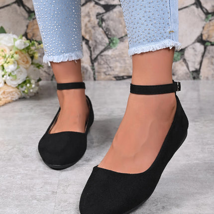 Women's Retro Mary Jane Shoes, Black Low-Top Square-Toe Ankle Strap Flat Shoes, Fashionable Retro Style, Comfortable Soft-Soled Ballet Flats, Suitable for Daily Wear, Spring and Autumn Seasons