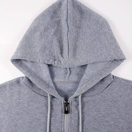 New Solid Zipper Hoodie Women Warm Fleece Hoodies Autumn Casual Hoody Street Pocket Sportswear Oversized All-Match Female Veste