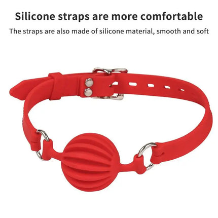 Adult Games Mouth Gag Silicone Ball Oral Fixation Mouth Gags Bondage Restraints Red Black Colors Sex Toys For Couple Ball Gag
