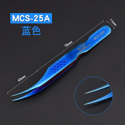 1pcs Vetus MCS Series Blue/Gold/Colorful Russian Volume Bloom Eyelash Extension Tweezers Stainless Precision Lash Tweezers Tools