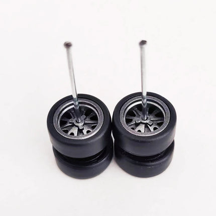 1/64 Mini Car Wheels 11mm Tires Tyres 1:64 Model Cars Rims Mirror Disc Claw Shape For Hot Wheel/Matchbox/Domeka