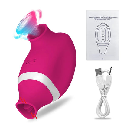 2 in 1 Clit Sucker Vibrator for Women Sucking  Licking Double Stimulation Nipples Massagers Tongue Sex Toy Female  Adult