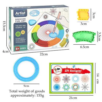 Funny Spirograph Drawing Toys Set Interlocking Gears & Plate Geometric Ruler Creative Educational Kids DIY art Crafts Ruler Toy