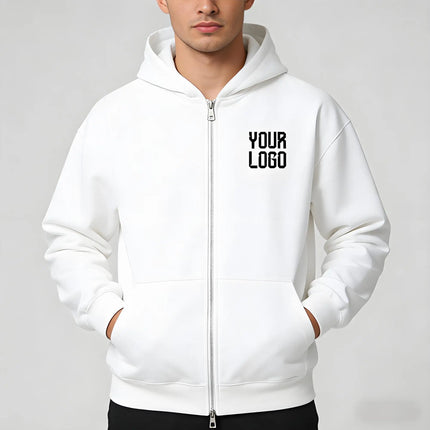 New Fashion Men's and Women's Zipper Hoodie for Spring and Autumn/Winter Casual Hoodie Sportswear Men's Top Solid Color Hoodie M