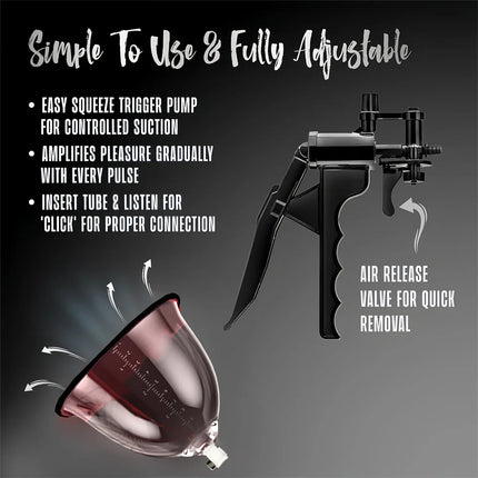 Handheld Vacuum Pump Trigger Control Adjustable Suction Silicone Seal Chest Nipples Pussy Clitoris Stimulator Sex Toy For Women