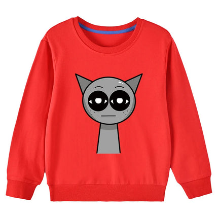 Spring Autumn Clothes Sprunki Baby Kids Long Sleeved Cotton Sweatshirts Cute Cartoon Print O-Neck Top Boys Girl Casual Clothing