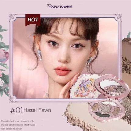 Flower Knows Moonlight Mermaid Eyeshadow Palette 8-Color Matte Shimmer Glitter Eye Makeup Cosmetics Women Beauty Eye Shadow