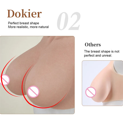 Dokier Realistic Silicone Breast Forms Fake Boobs Tits Shemale Transgender Sissy Drag Queen Crossdresser Breastplates Cosplay