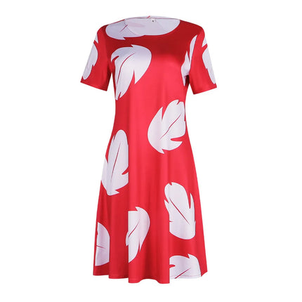 Disney Baby Lilo Stitch Dress For Girl Interstellar Animation Cosplay Short Sleeve Cute Printed Dress + Doll Accessories Set