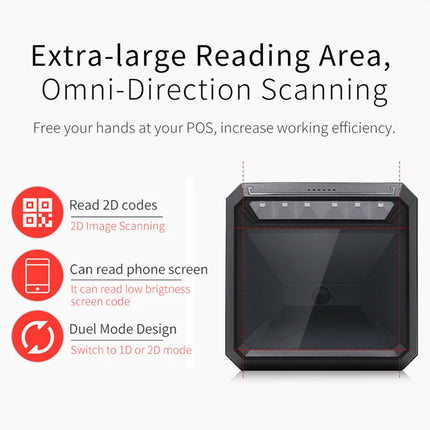 Handsfree 2D 1D Barcode Scanner QR Omnidirectional Desktop BarCode Reader CMOS Image Scanner For Bookstore Shop Drugstore MP7000