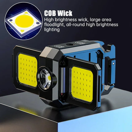Bright COB Keychain Flashlight,Rechargeable Mini Work Light Magnetic Portable Pocket Lamp for Camping Fishing Hiking Emergency