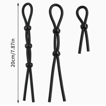 Adjustable Colorful Ejaculation Delay Erection Rings Rope Binding Ball Stretcher Sperm Penis Ring Male Lock Rope Adult Sex Toys
