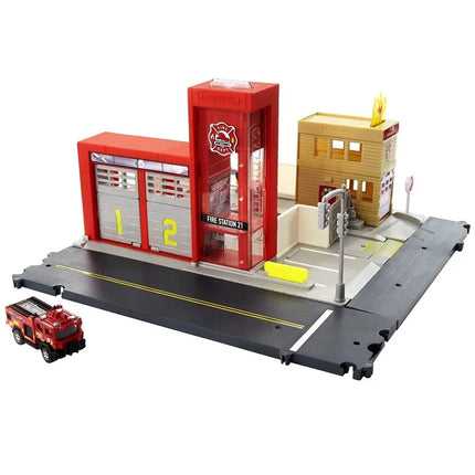 Genuine Matchbox Car Action Drivers 1/64 Fire Station Rescue Blaze Blitzer Vehicle Model Toys Boys Collection Toys Birthday Gift