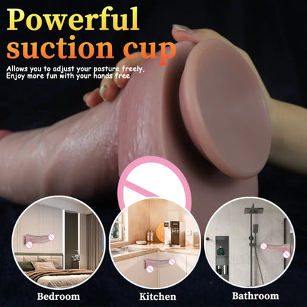 Oversized Soft Realistic Thick Dildo Big Dick Anal Plug Vaginal Masturbators Suction Cup Silicone Penis Gay Sex Toys for Women