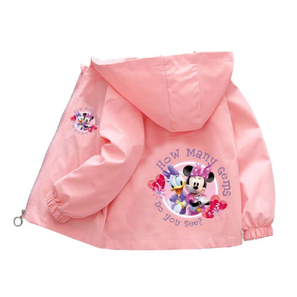 Children's Mickey Hooded Jacket 1-10 Years Autumn Boy's Windbreaker Zipper Hoodie Baby Boys Birthday Present Jacket Cosplay Coat