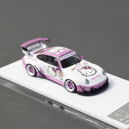 Xke 1:64 Scale Car Model Porsche 964 993 Hello Kitty Rwb Alloy Car Model Limited Edition Model