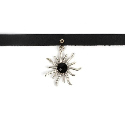 Woman Black Punk Choker Collar Necklace Sexy PU Leather Heart Lock Key Spike Chocker Gothic Cosplay Accessories Party Jewelry