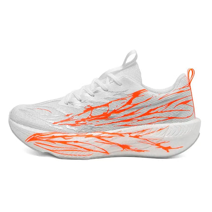 New Couple Sports Shoes Heartbeat Popcorn Carbon Plate Soft Sole Running Shoes for Men Women Fashion Casual Student Sneakers