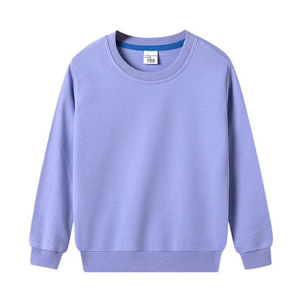 DE PEACH Autumn Cotton Children Loose Casual Sweatshirt Baby Boys Girls Pullover Shirts Teenager Kids Solid Color Bottoming Tops