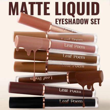 Eyes Makeup 8pcs Matt Liquid Eye Shadow Set Ice Cream Texture, Moist and Silky, Easy To Color and Long-lasting Natural Eyeshaow