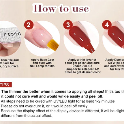 6pcs/kit CANNI TPO FREE HEMA FREE Halloween Nails Color Set Dark Red Semi Permanent Soak off UV LED Gel Varnish Christmas Gift