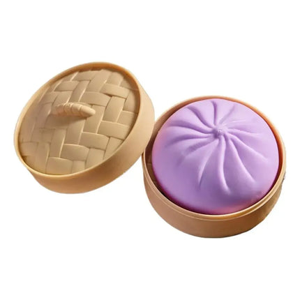 Giant Dumpling Squeeze Toy for Anxiety Relief Soft Steamed Stuffed Bun Simulation Food Fidget Decompression Dough Toy