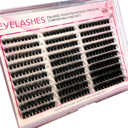 HBZGTLAD DIY Cluster Eyelash Extension 8-16mm Fluffy Thick Lash Clusters 60D80D100D Wispy Individual Eyelash Extension Cluster