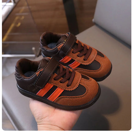 PU Leather Sport Shoes For Children Soft-soled Waterproof Girl's Sneakers Ergonomics Anti-slippery Toddler Shoes For Kids