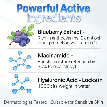 Blueberry Niacinamide Moisturizing Cream Delicate Facial SkinHydrating Light and Easy Absorption Hydrating Collagen Care Cream