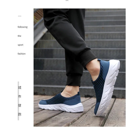 YRZL Lightweight Men Casual Shoes Breathable Slip on Male Casual Sneakers Anti-slip Men's Flats Outdoor Walking Shoes Size 39-46