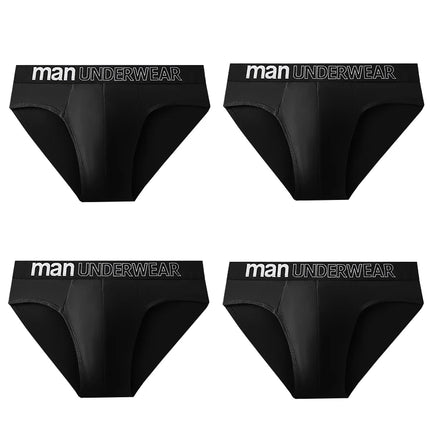 4pcs Men's Sexy Briefs Student Fashion Underwear Men's Panties Breathable Elastic Large Size Male Underpants Letter waist print