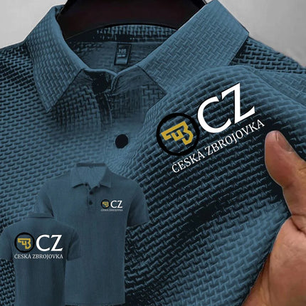 Summer New Men POLO Shirts T-Shirt CZ Ceska Zbrojovka Firearms High End Ice Silk Mesh Men's Short-Sleeved Tops Shirt Collar