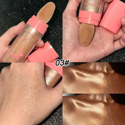 Fairy Powder Highlighter Stick High gloss glitter Shimmering Contour Blush for Brightening and Defining Your Features concealer