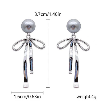 Elegant Red Zircon Butterfly Drop Earrings for Women Temperament Sweet Metal Bow Earrings Fashion Girl Jewelry Accessories