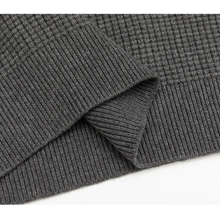 Autumn Winter Polo-Style Colour-Block Knit Sweater Men Effortlessly Stylish Relaxed Fit Loose Collar Top Warm Cosy