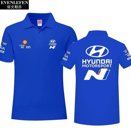 Summer Short Sleeved Polo Shirt Casual Men's Printed Fashionable Top For Hyundai I20 I30 Elantra Kona Sonata N Line Performance