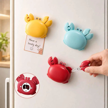 4-in-1 Crab Multifunctional Bottle Opener, Magnetic Fridge Magnet Kitchen Gadget with Scissors & Box Cutter, Creative Tool
