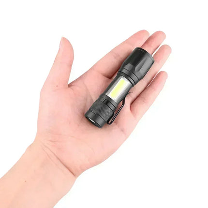 Portable Mini LED Flashlight Powerful 3*Wick Small Pocket Torch USB Rechargeable Strong Light Lantern Super Bright Cap Clip Lamp