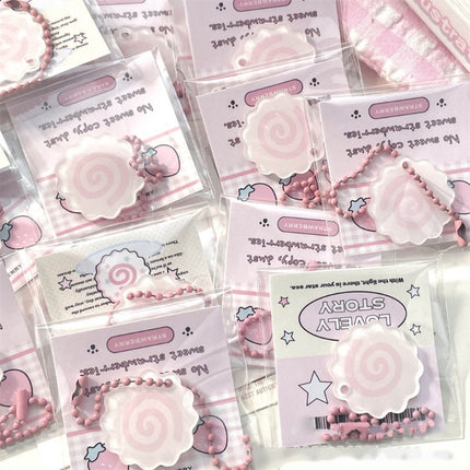 Handmade Acrylic Pink Squid Roll Charm Keychains Lovely Ornament Keyring Backpack Handbag Charm Pendant Keys Holder