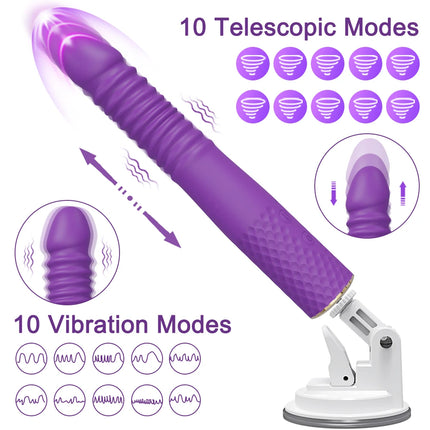Automatic Telescopic Thrusting Realistic Dildo Vibrator for Women G Spot Clitoral Anal Stimulation Sex Machine Sex Toys Adult 18