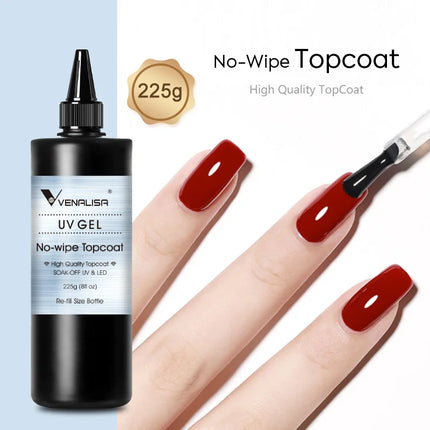 30/60ml VENALISA Diamond Long Wear Top Coat Big Volume Refillment Ultra Glossy Non Wipe Anti Yellowing No Burning Extension Gel