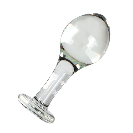 VaHppy Glass anal plug Adult sex toysGIFT lubricant 10g 2.7-3.5cm Gay Women Masturbation Transparent Smooth Easy enter No pain