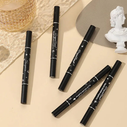 Black Eyeliner Stamp Triangle Dual-ended Liquid Eyeliner Waterproof Sweat-proof Quick Dry Eyeliner Makeup Seal Tool Cosmetics