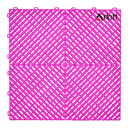 Automotive Modular Floor Plastic Interlocking Garage Floor Tiles Click Locked Hollow Drainage Car Wash Mat,40x40CM