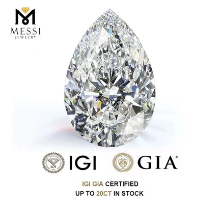 Pear Shape Lab Grown Diamonds With IGI Certificate CVD HPHT 1ct 1.5ct 2ct 2.5ct 3ct 5ct Laboratory Diamond Wholesale