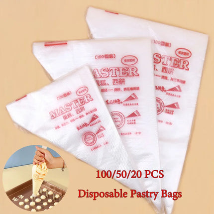 SML20 50 100PCS Disposable Pastry Bags Confectionery Equipment Pastry And Bakery Accessories Reposteria Cake Tools For Cake